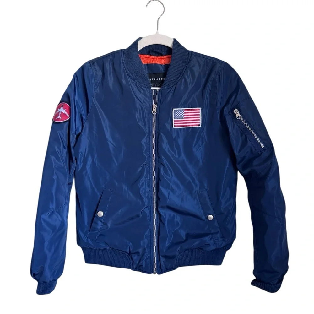 Twenty/Twenty Bomber Jacket with American Flag Patch for Kids